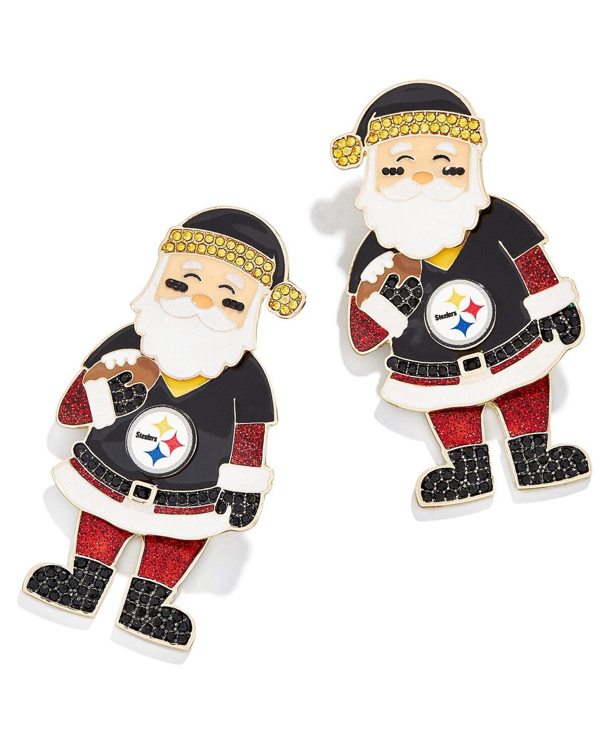 Shop Baublebar Women's  Pittsburgh Steelers Santa Claus Earrings In Black