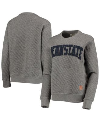 Women's Heather Charcoal Penn State Nittany Lions Moose Quilted Pullover Sweatshirt