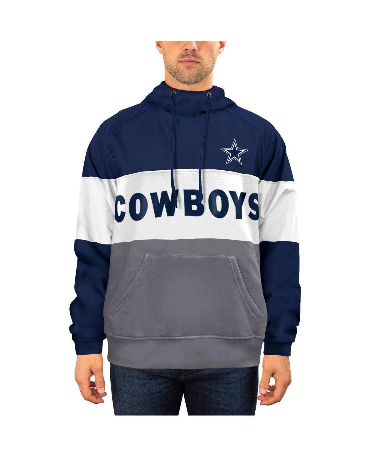 Shop New Era Men's  Navy And Gray Dallas Cowboys Fleece Star Pullover Hoodie In Navy,gray