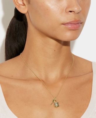 Quilted Padlock Key Necklace