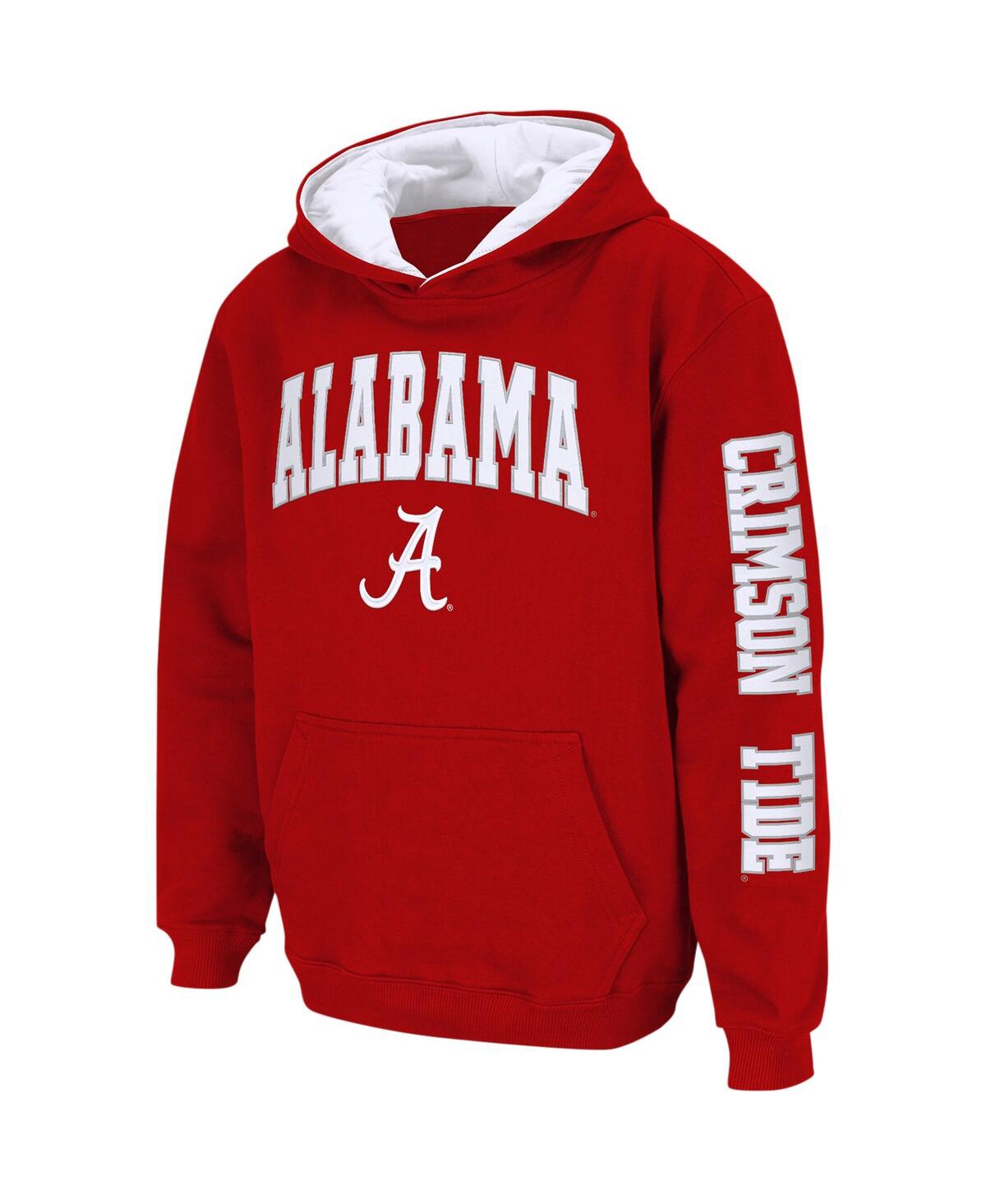 Youth Boys ColosseumAlabamaTide 2-Hit Team Pullover Hoodie - Crimson