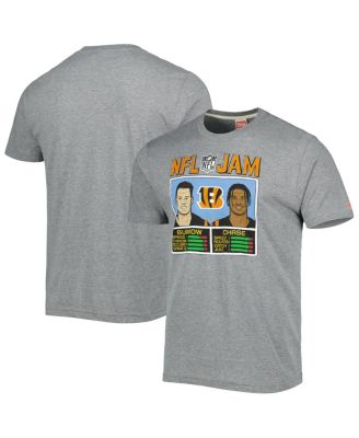 Men's Ja'Marr Chase and Joe Burrow Heathered Gray Cincinnati Bengals NFL Jam Tri-Blend T-shirt