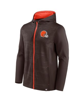 Men's Brown, Orange Cleveland Browns Ball Carrier Full-Zip Hoodie