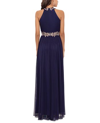 Betsy & Adam Women's Embellished Appliqué-Trimmed Gown - Macy's