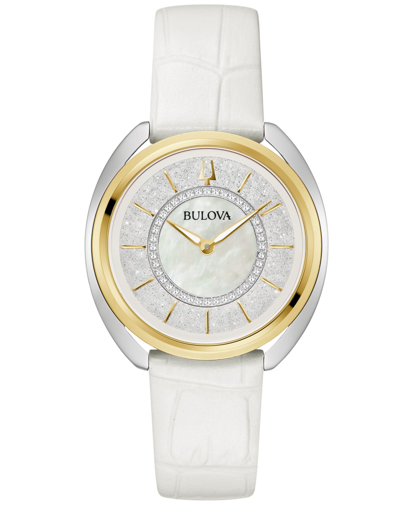 Женские часы Bulova Duality Diamond (1/10 ct. t.w.) Two-Tone Stainless Steel Bracelet Watch Box Set 34mm — фото 5
