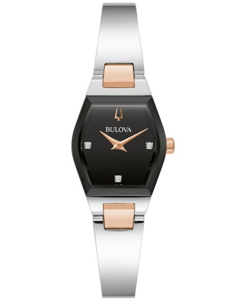 Женские часы Bulova Modern Gemini Diamond Accent Stainless Steel Bangle Bracelet Watch 23mm