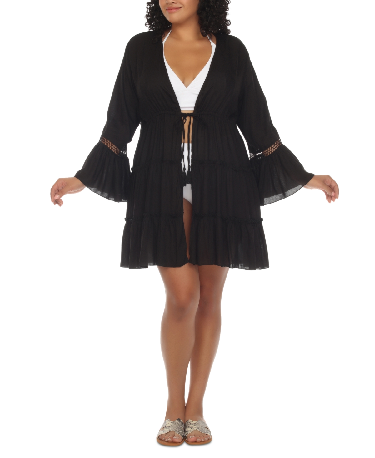 RAVIYA PLUS SIZE FRONT OPEN TUNIC COVER-UP
