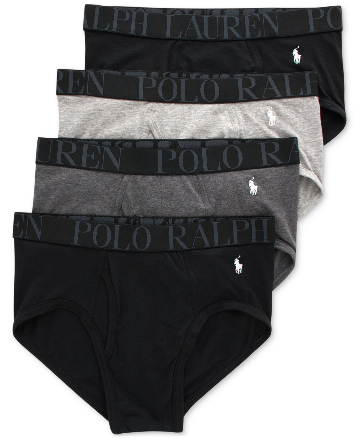 Polo Ralph Lauren Men's 4-pack Classic Stretch Briefs In Polo Black,andover Heather,charcoal Heat