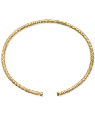 3-Pc. Set Twisted Cable Cuff Bracelets in 14k Tricolor Gold-Plated Sterling Silver