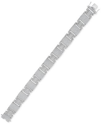 Men's Diamond Pav&eacute; Square Link Bracelet (6-1/2 ct. t.w.) in 10k White Gold