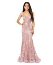 Sequin Hearts Juniors' Allover-Embroidered Halter Gown, Created for Macy's  - Macy's