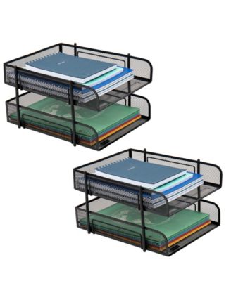 Mind Reader Network Collection, 2-Tier Paper Tray, Letter Size, Stackable, File And Document Holder, Desktop Organizer