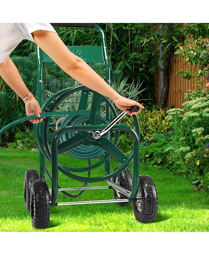 Costway Garden Water Hose Reel Cart 300FT Outdoor Heavy Duty Yard