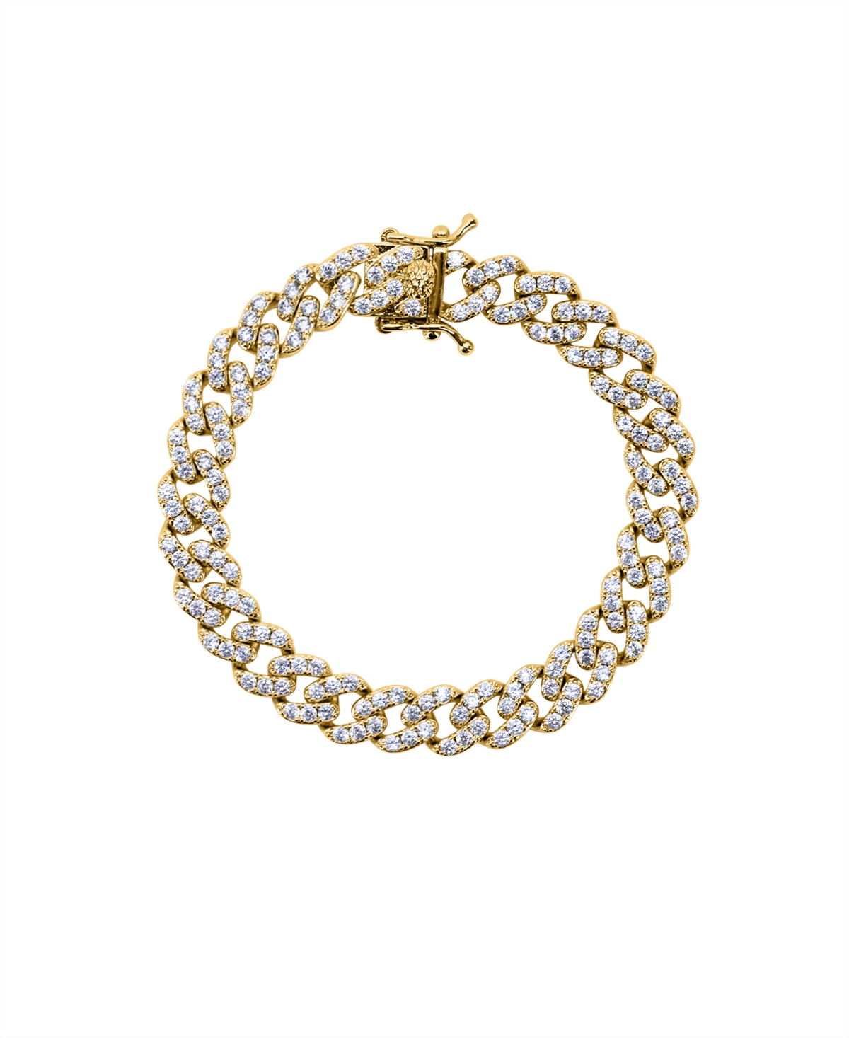 Frosty Link Collection 9mm Bracelet in 18k Gold- Plated Brass, 7" - Gold