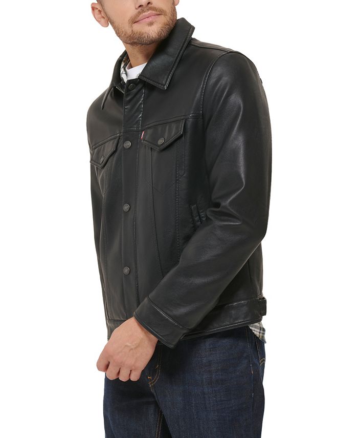 Levi's Men's Faux Leather Trucker Jacket - Macy's