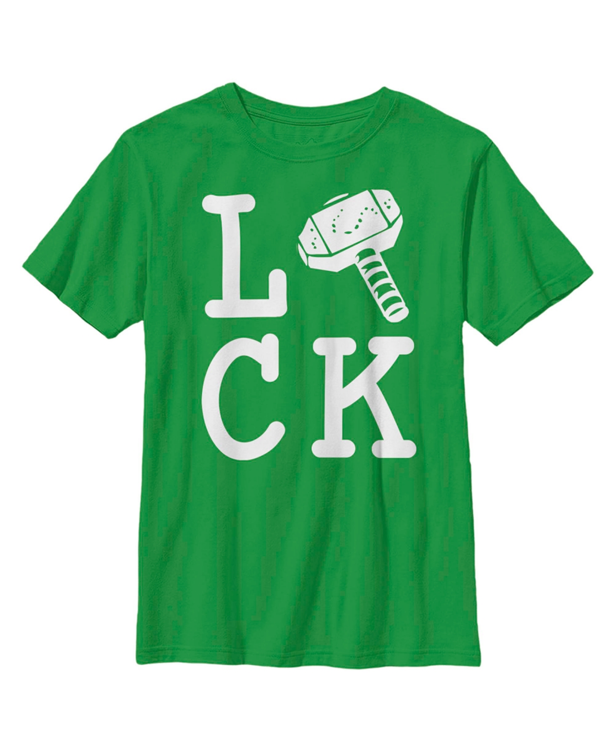 Marvel Boy's  St. Patrick's Day Thor's Hammer Is Lucky Child T-shirt In Kelly Green