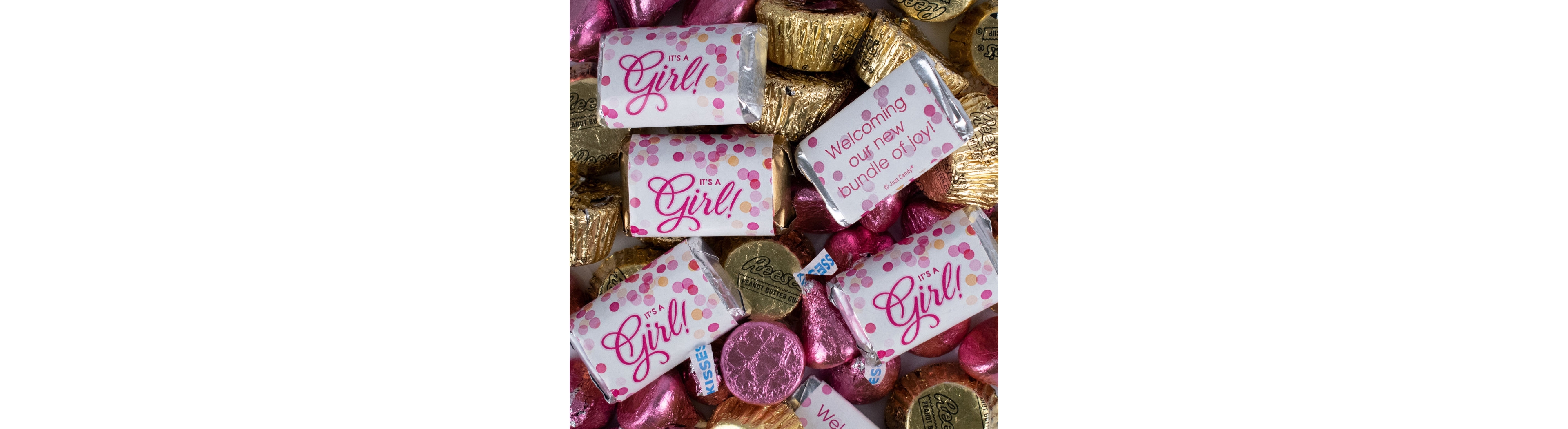 Just Candy It's a Girl Baby Shower Candy Party Favor Hershey's Chocolate Mix, 128 Pieces