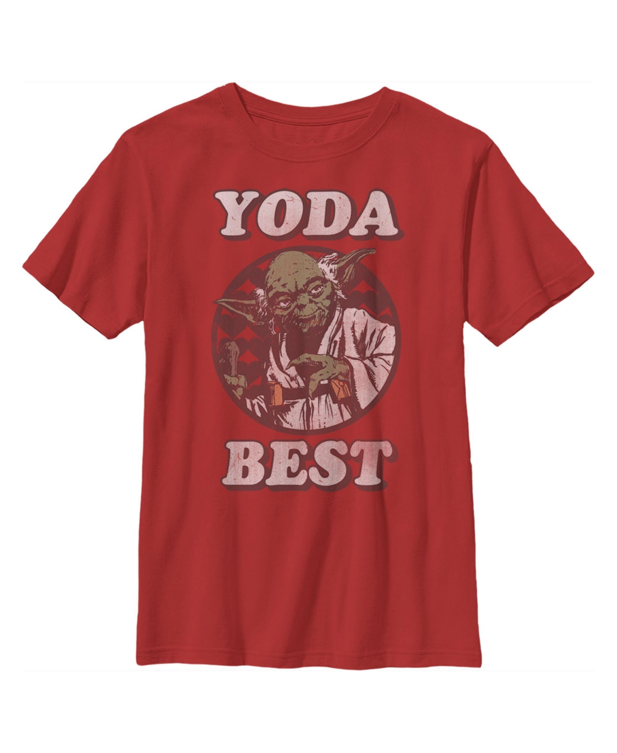 Disney Lucasfilm Kids' Boy's Star Wars Valentine's Day Yoda Best Child T-shirt In Red