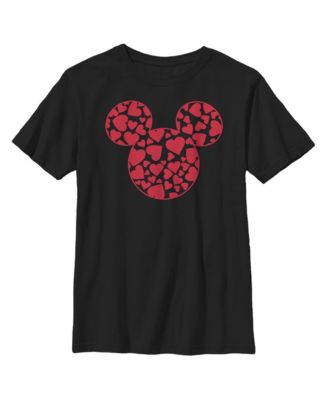 Boy's Mickey & Friends Mickey Mouse Logo Filled With Hearts Child T ...