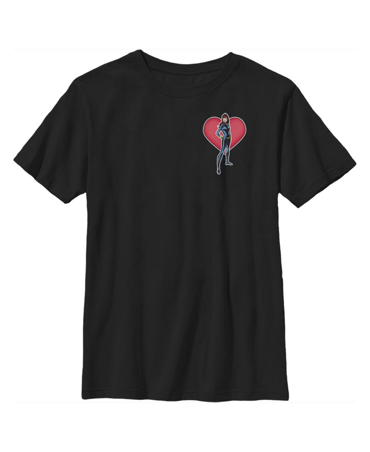 Marvel Kids' Boy's  Black Widow Heart Pocket Child T-shirt