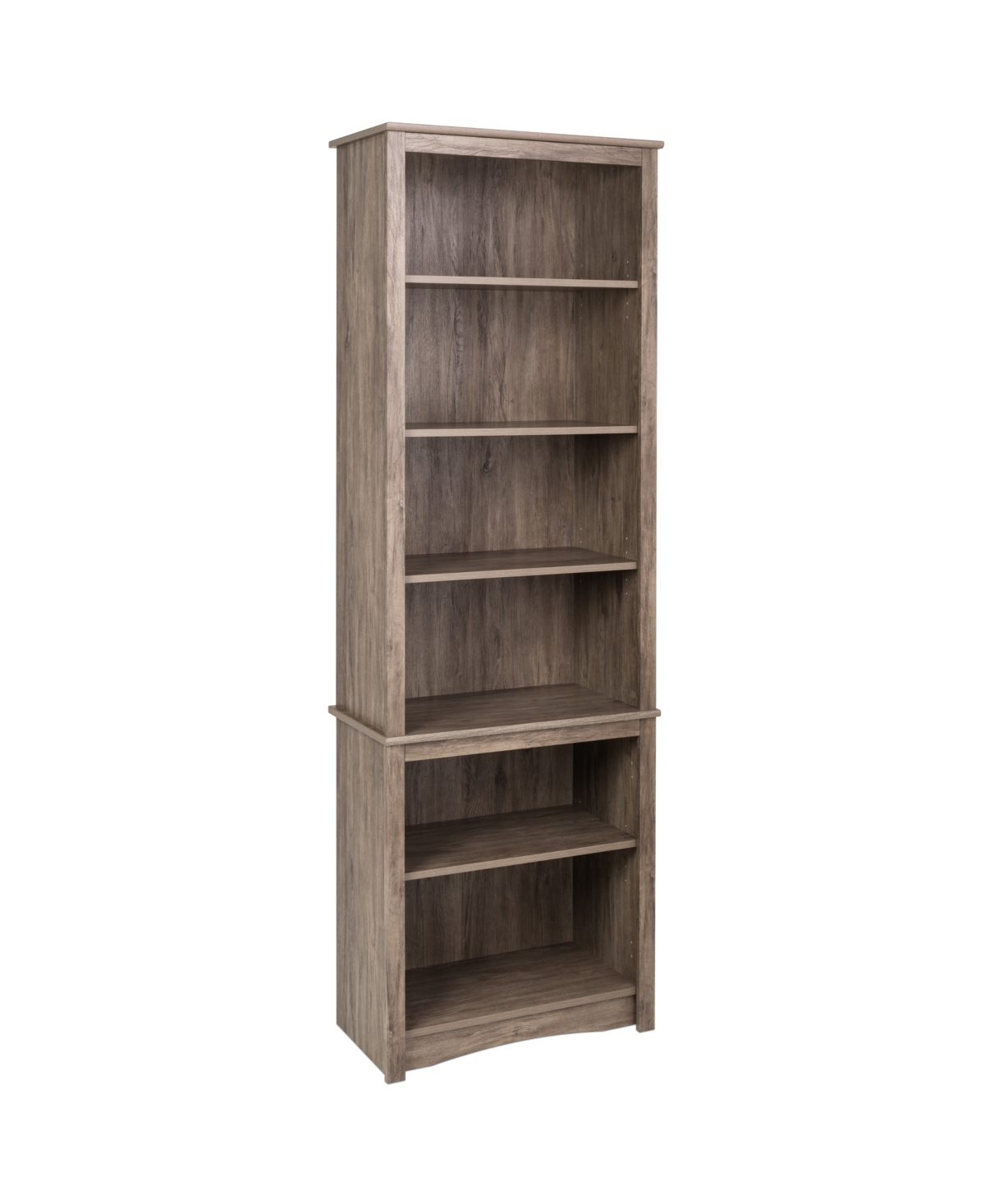Prepac Tall 6-shelf Bookcase In Drifted Gray