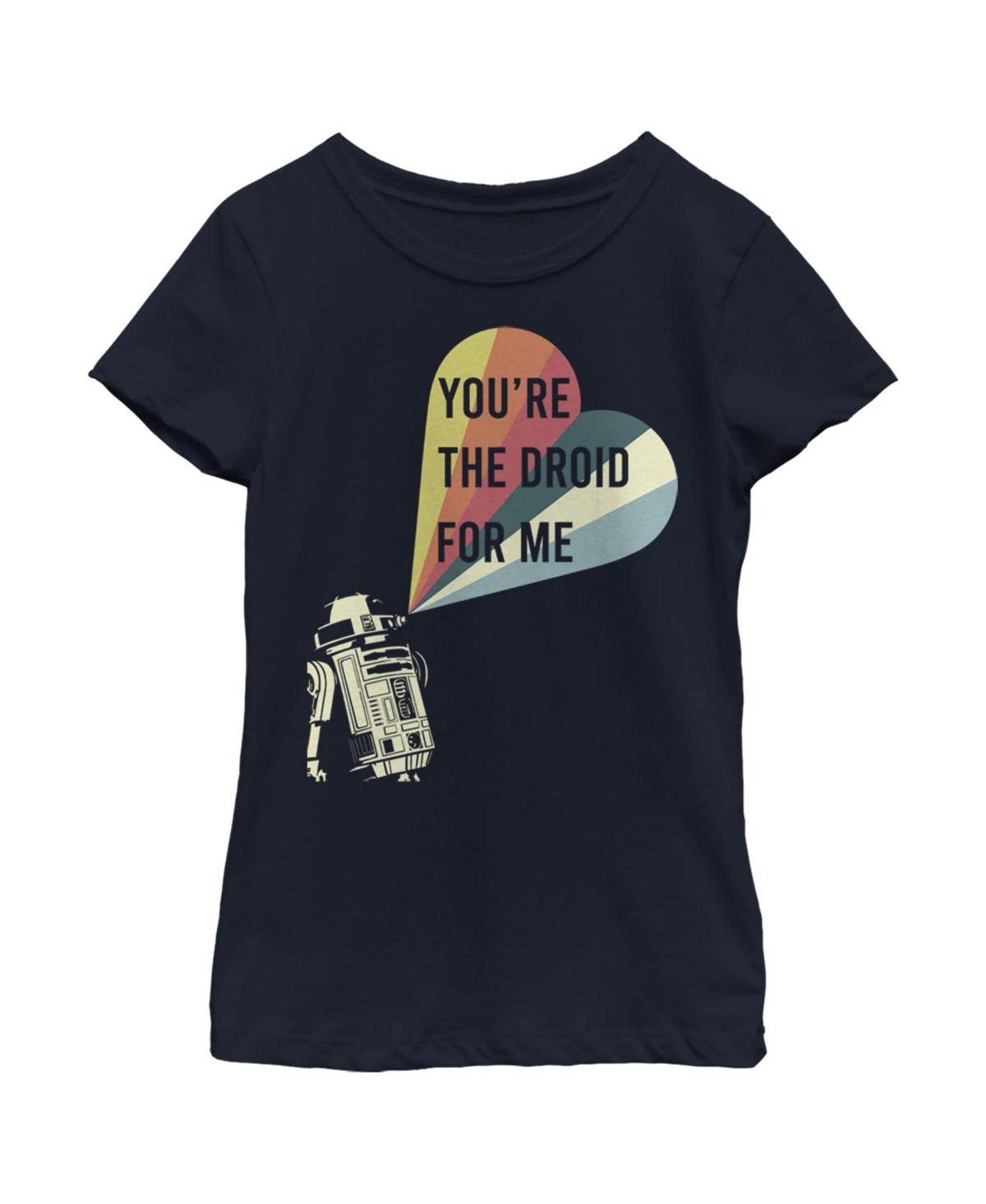 Disney Lucasfilm Girl's Star Wars You're The Droid For Me Child T-shirt In Navy Blue