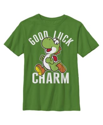 Nintendo Boys Super Mario Yoshi Patrick's Good Luck Charm T