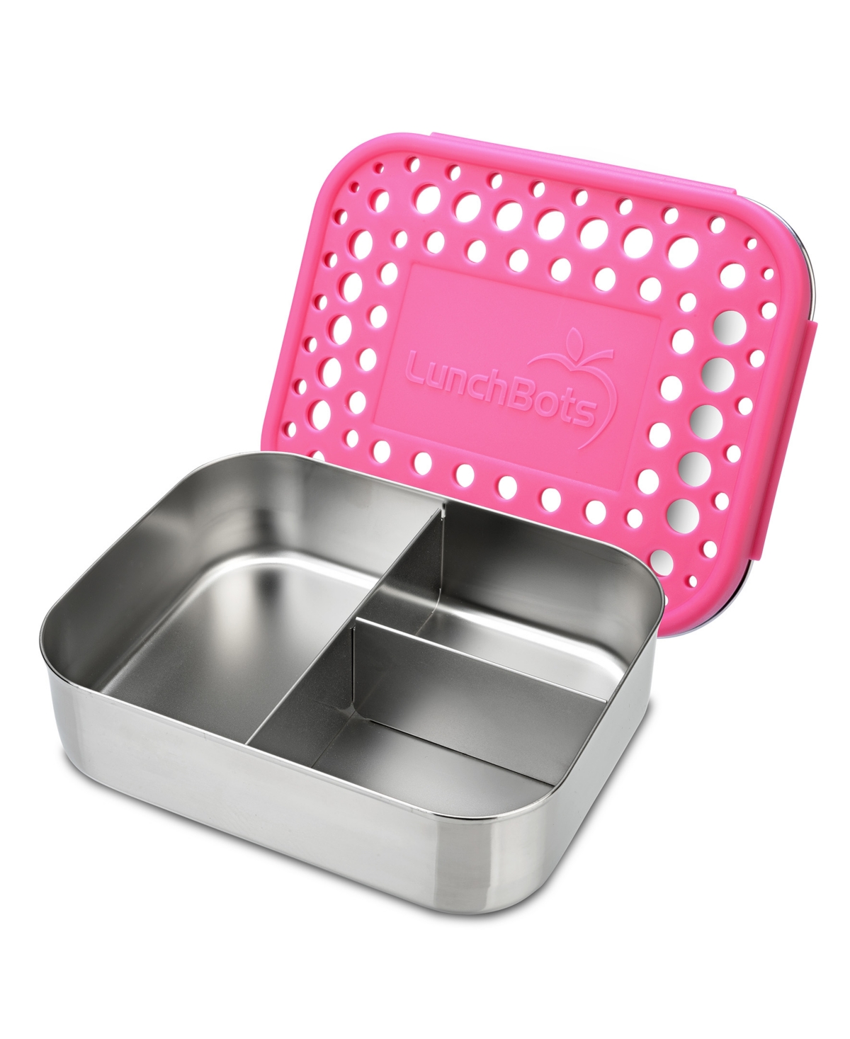 Lunchbots Stainless Steel Bento Lunch Box 3 Sections In Pink Dots