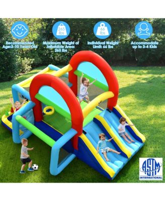 Inflatable Bounce House Kids Bouncy Jumping Castle w/ Dual Slides & 480W Blower