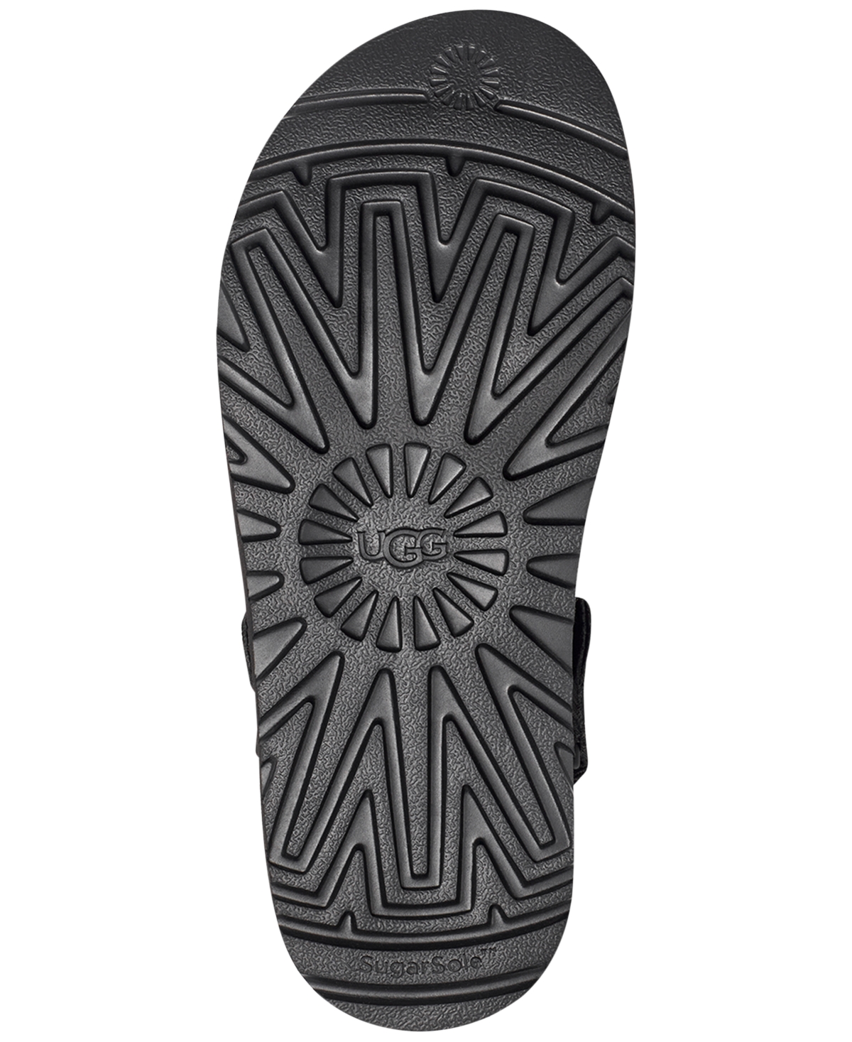 Ugg Chic Sheepskin Sandals With Adjustable Strap And Cushioned Sole In Black