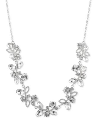 Givenchy - Mixed Crystal Floral Statement Necklace, 16" + 3" extender