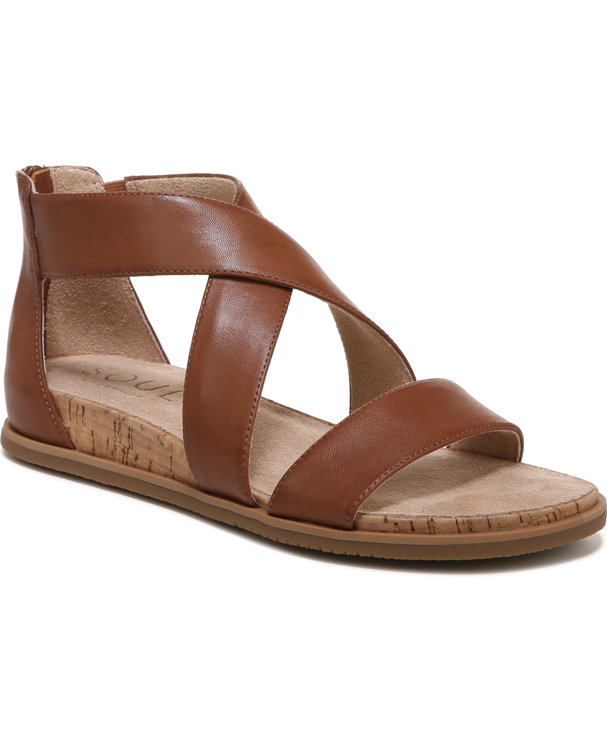 Soul Naturalizer Cindi Strappy Sandals Women's Shoes In Toffee Smooth Faux Leather