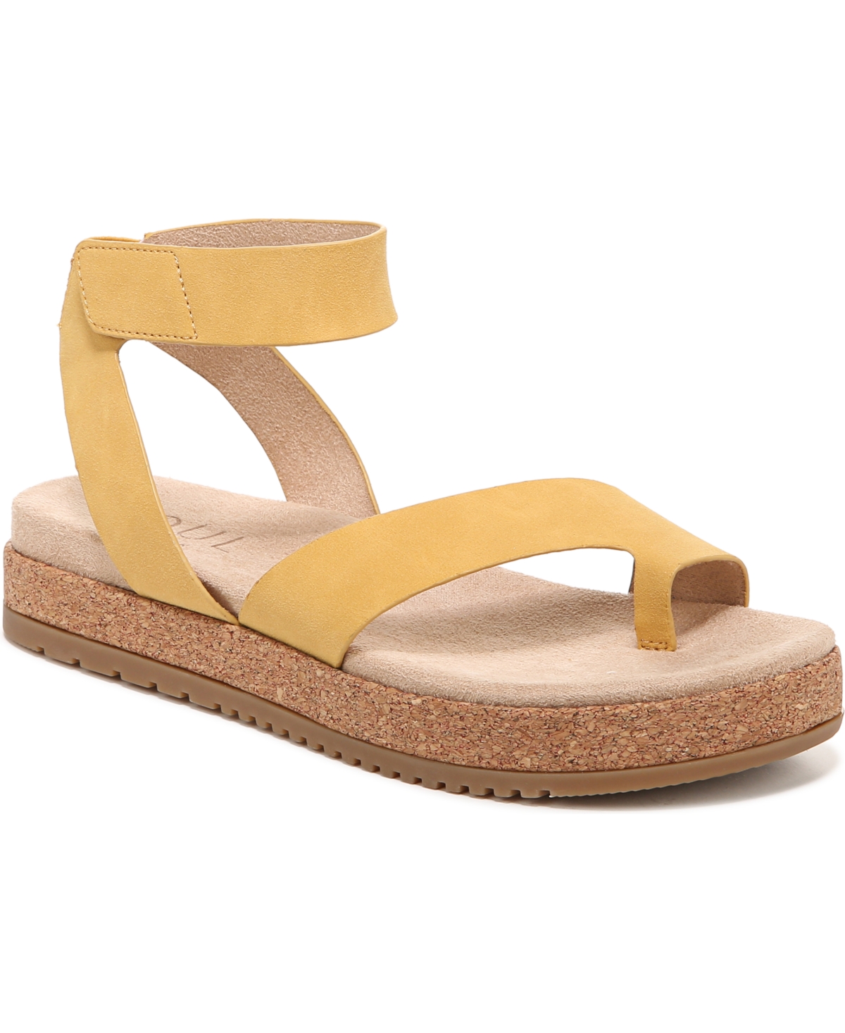 Soul Naturalizer Divina Ankle Strap Sandals Yellow Faux Nubuck