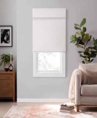 Eclipse Bamboo Cordless Light Filtering Privacy Roman Shade Collection In White