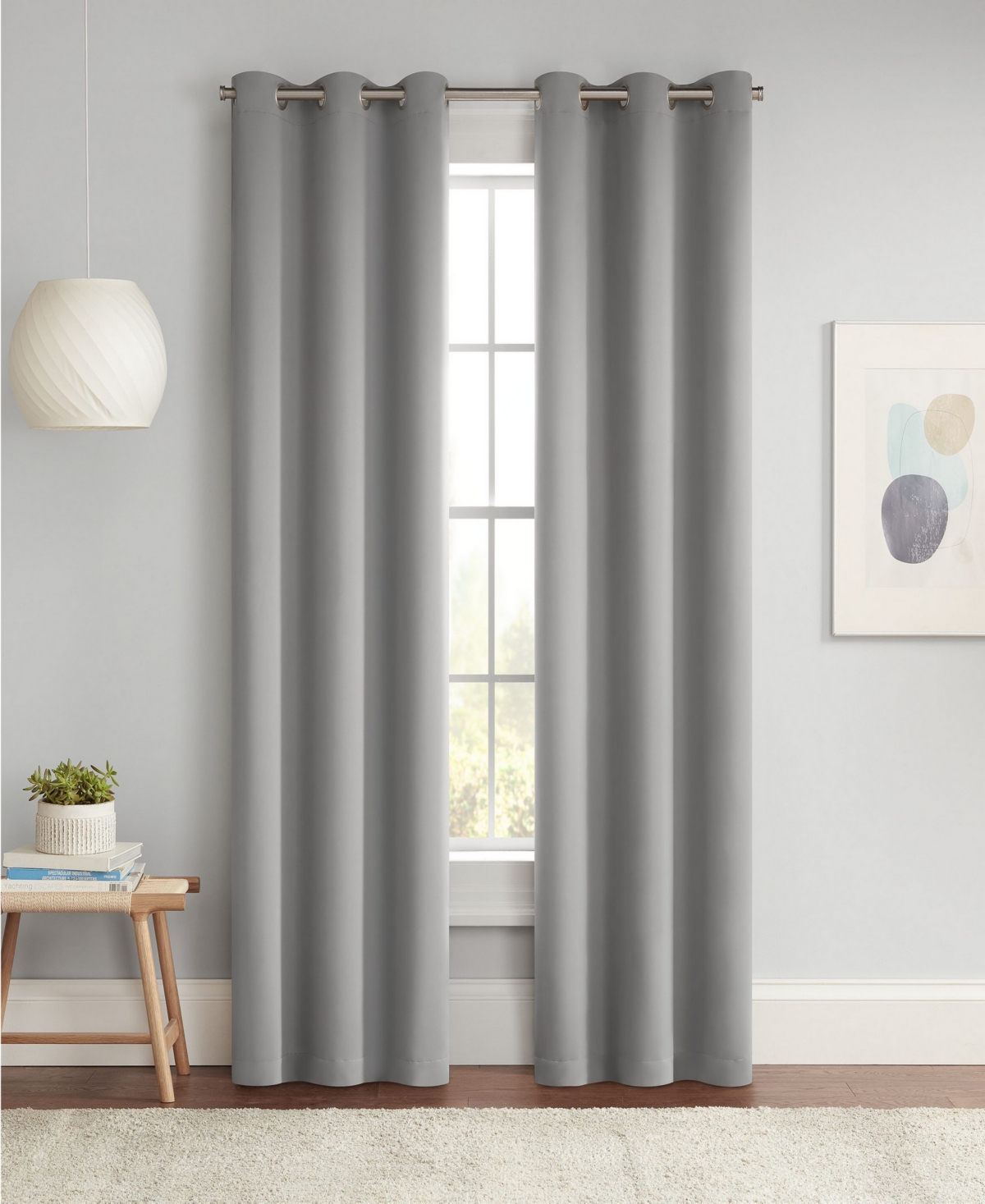 Eclipse Darrell Energy Saving Blackout Grommet Curtain Panel, 84" X 37" In Gray