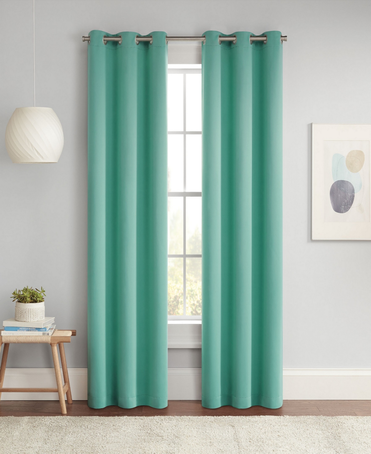 Eclipse Darrell Energy Saving Blackout Grommet Curtain Panel, 63" X 37" In Mint