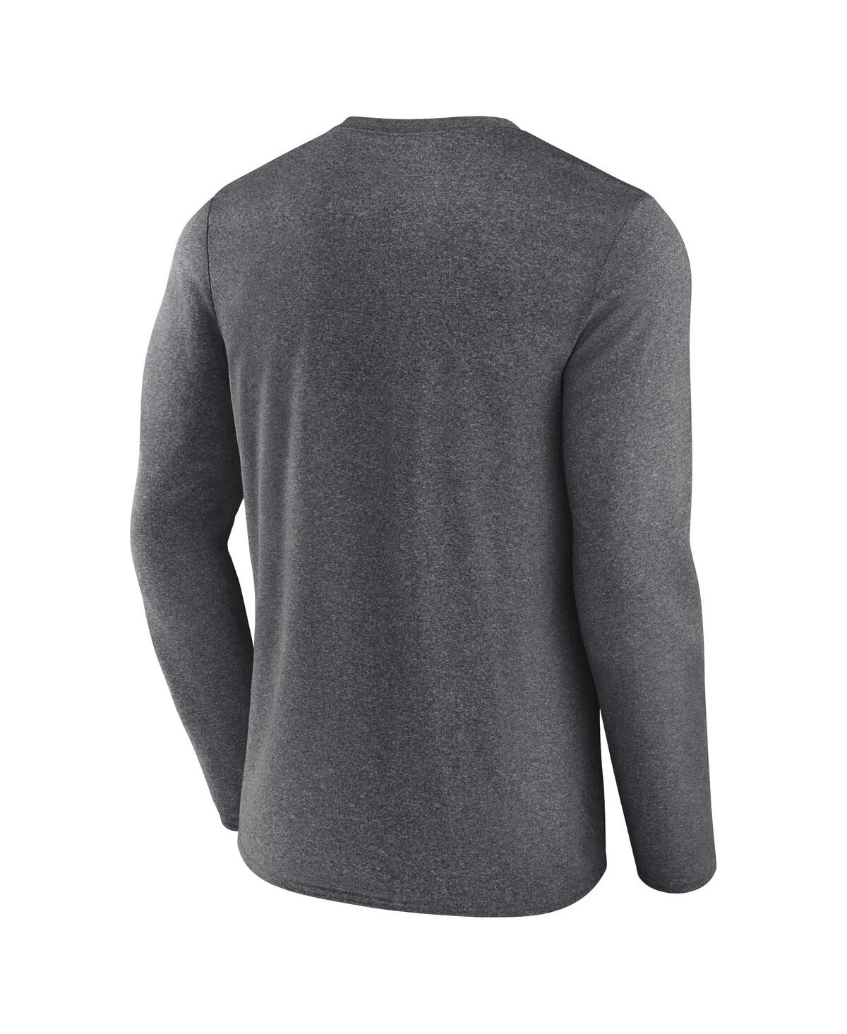 Men's FanaticsCharlotte Hornets Where Legends Play Iconic Practice Long Sleeve T-shirt - Heathered Charcoal