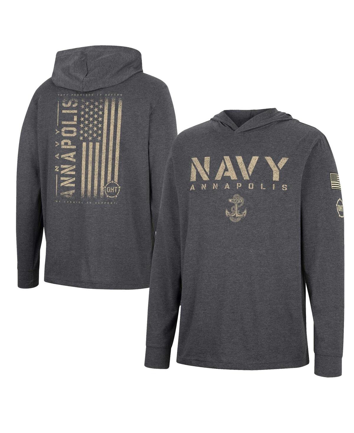 Shop Colosseum Men's  Charcoal Navy Midshipmen Team Oht Military-inspired Appreciation Hoodie Long Sleeve