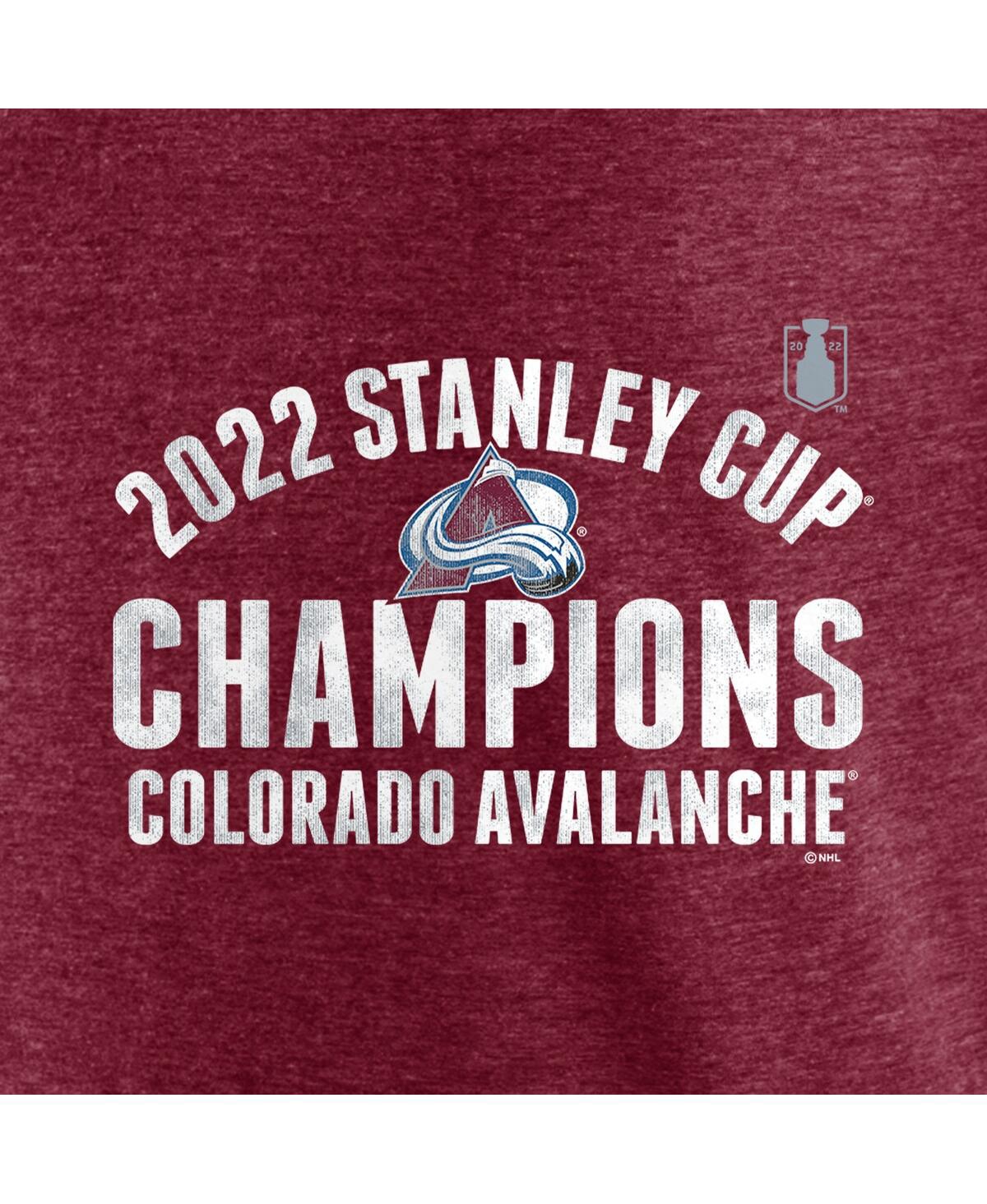 Shop Fanatics Men's  Burgundy Colorado Avalanche 2022 Stanley Cup Champions Slap Shot Tri-blend T-shirt