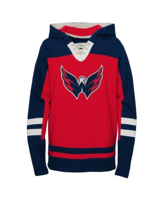 Big Boys Red Washington Capitals Ageless Revisited Home Lace-Up Pullover Hoodie
