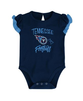 Newborn and Infant Boys and Girls Navy, Light Blue Tennessee Titans Too Much Love Two-Piece Bodysuit Set