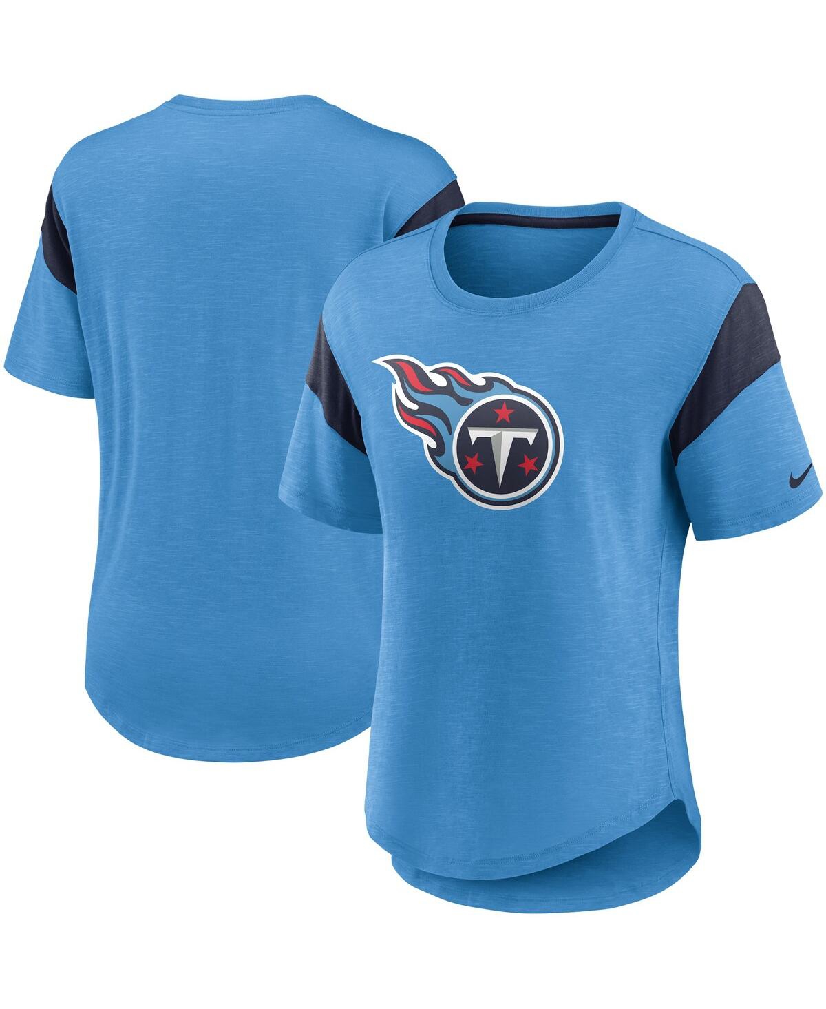 Women's Nike Light Blue Tennessee Titans Primary Logo Fashion Top - Light Blue