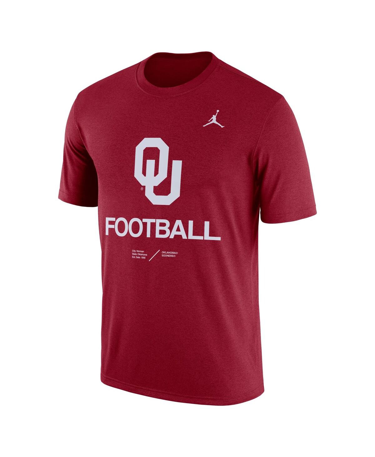 Shop Jordan Men's  Heathered Crimson Oklahoma Sooners Team Football Legend T-shirt