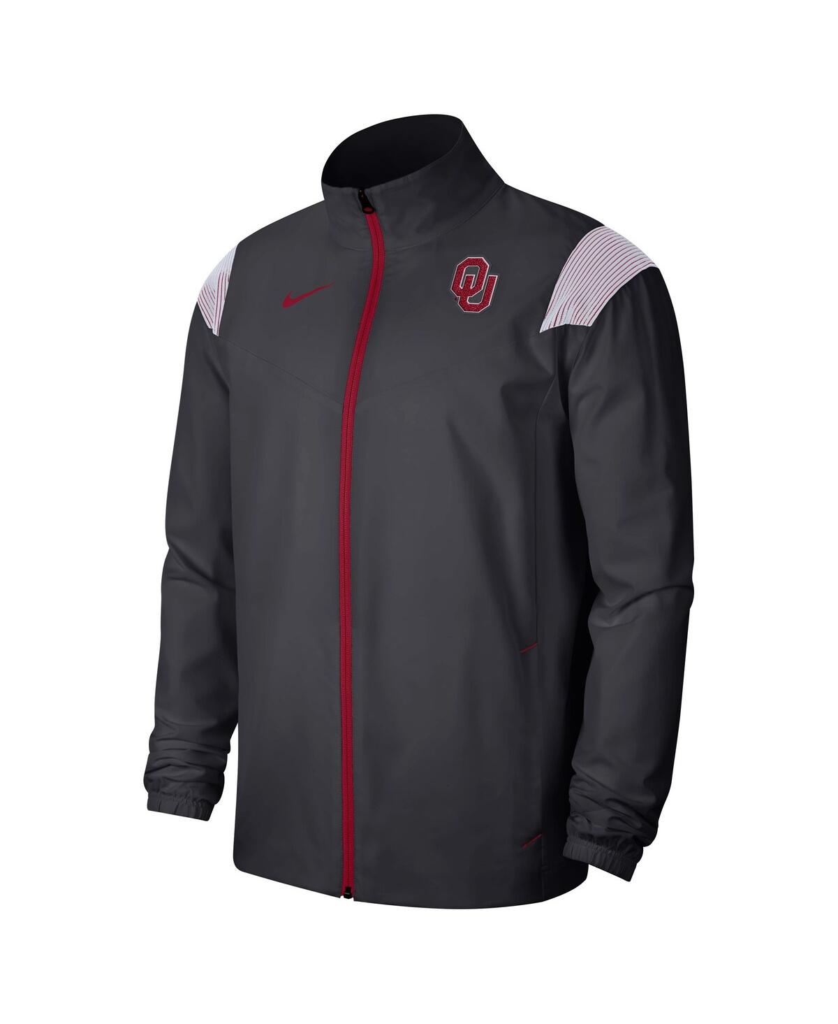 Men's NikeOklahoma Sooners Woven Full-Zip Jacket - Anthracite