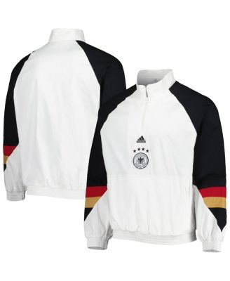 adidas Men's White Germany National Team Icon Raglan Quarter-Zip