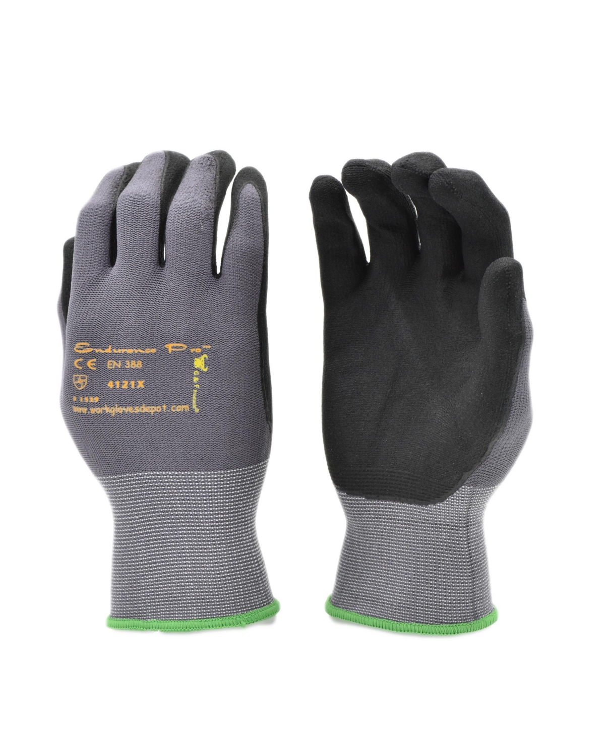 Seamless Knit Nylon Gloves, 12 Pairs - Black