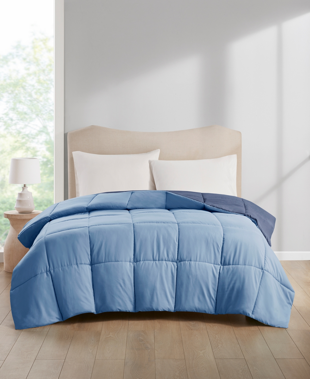 Home Design Lightweight Reversible Down Alternative Microfiber Comforter, Twin/xl Created For Macy's In Blue