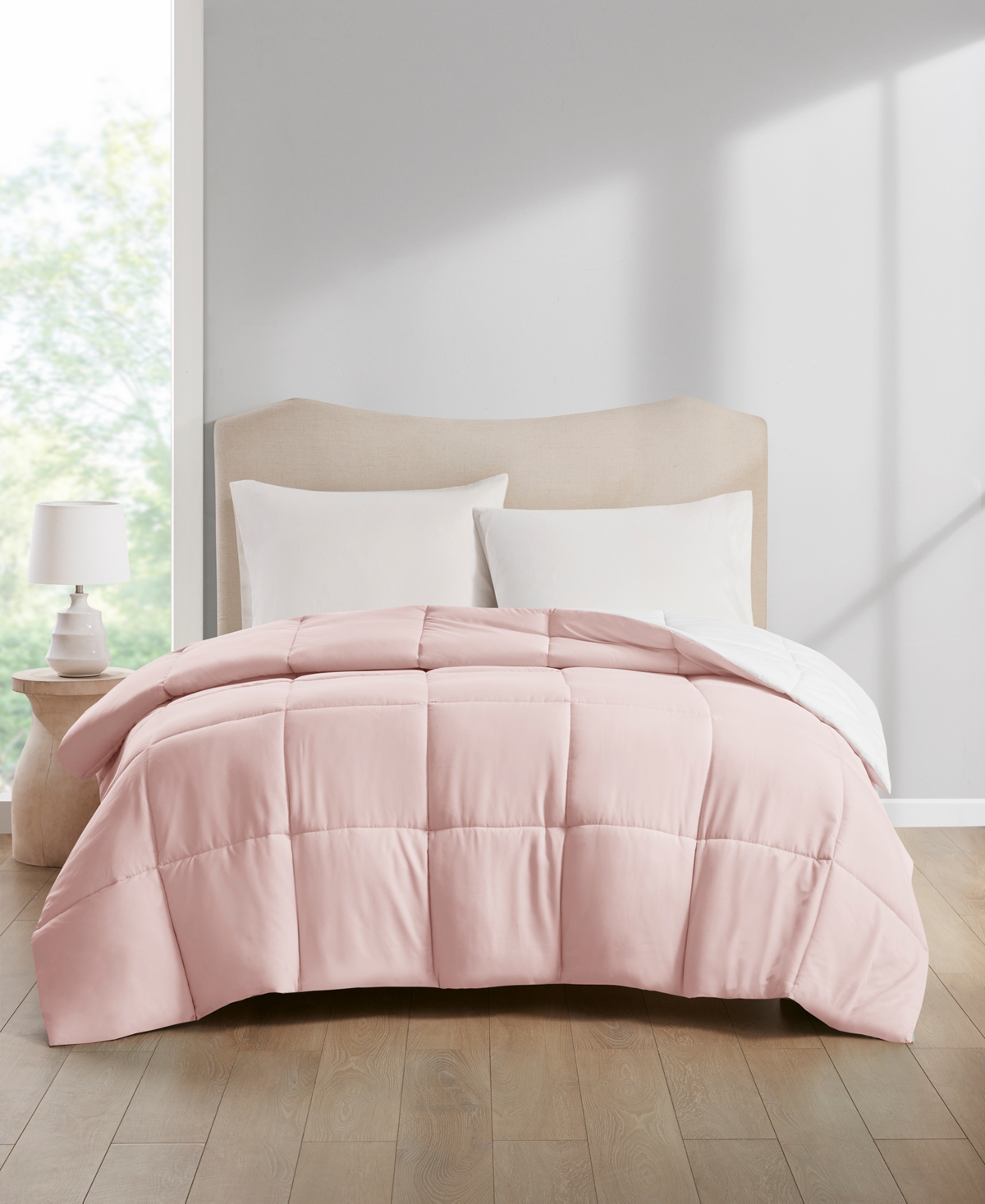 Home Design Lightweight Reversible Down Alternative Microfiber Comforter, Twin/xl Created For Macy's In Pink