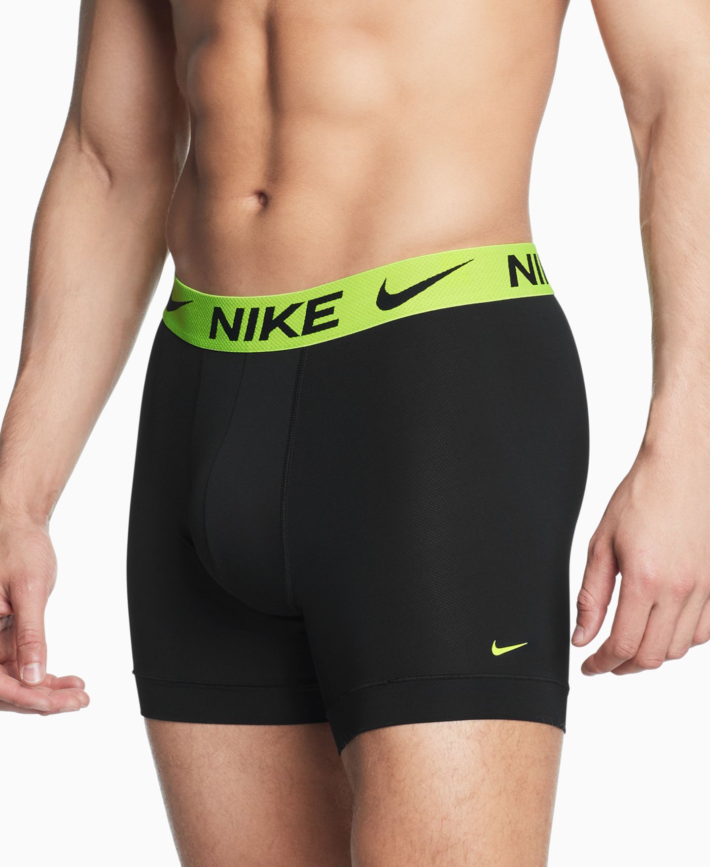 Трусы-боксеры Dri-FIT для мужчин, 3 шт. — Nike, цвет: Чёрный / Зелёный — фото 3
