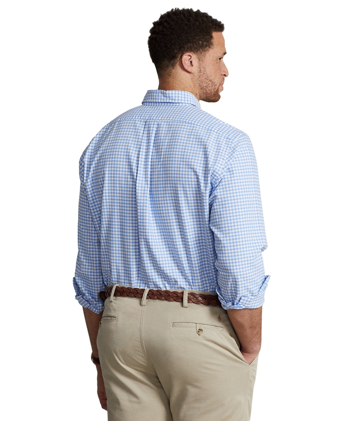 Polo Ralph Lauren Men's Big & Tall Gingham Oxford Shirt -White